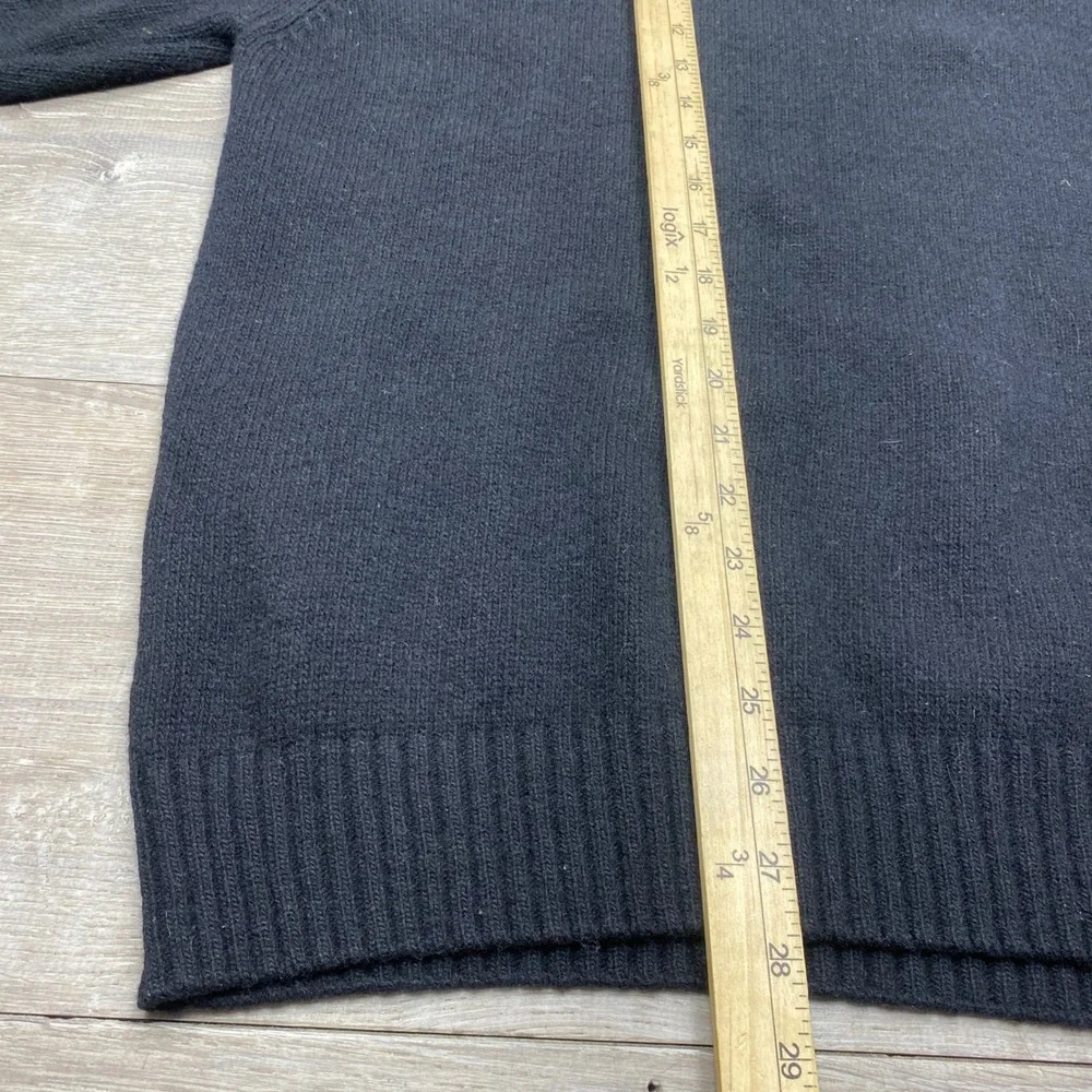 Iceland Quarter Zip Sweater Mens Large Black Wool Blend Made in Italy Mock Neck